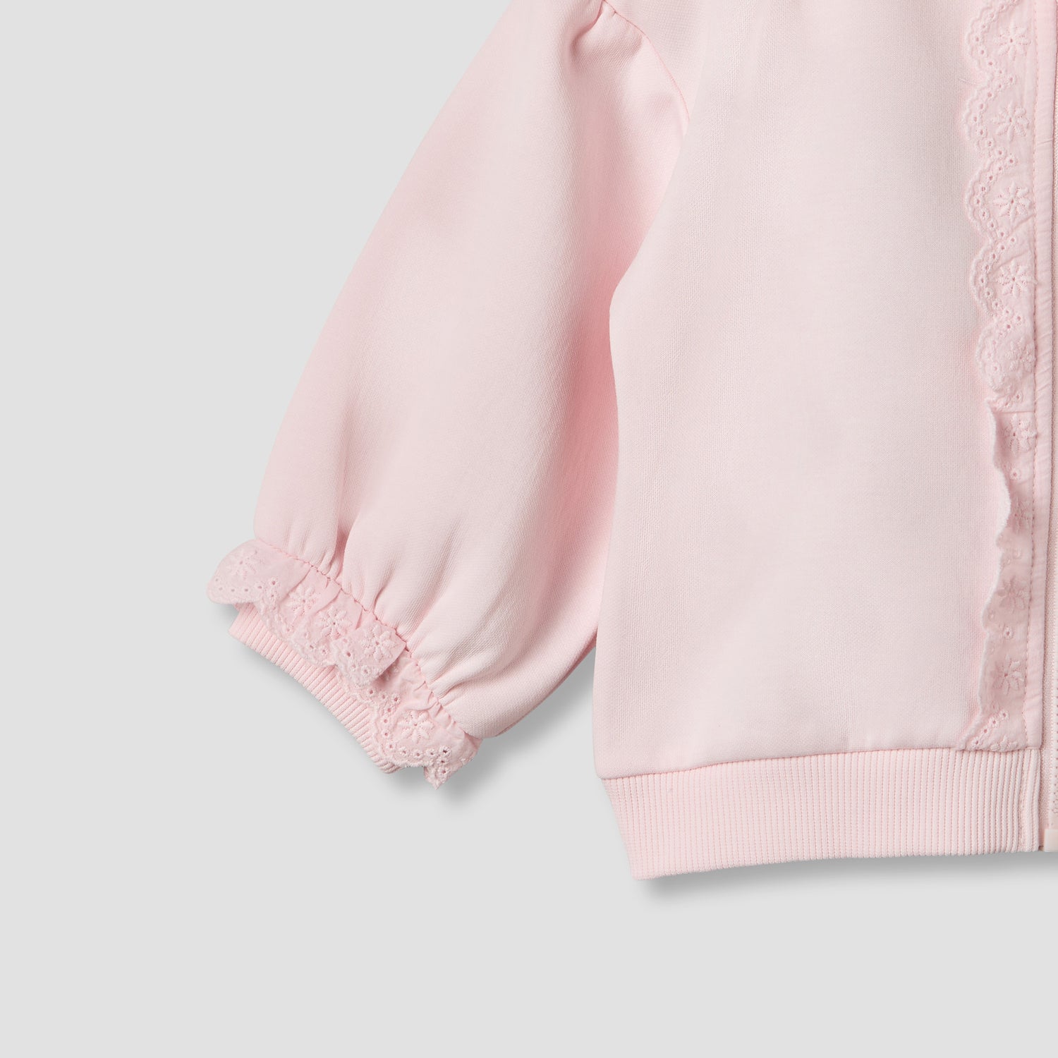 Juniors Hooded Long Sleeves Sweatshirt and Pants Set with Lace Detail