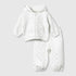 Juniors Hooded Long Sleeve Jacket and Joggers Set with Glitter Print - White / 12-18 mths