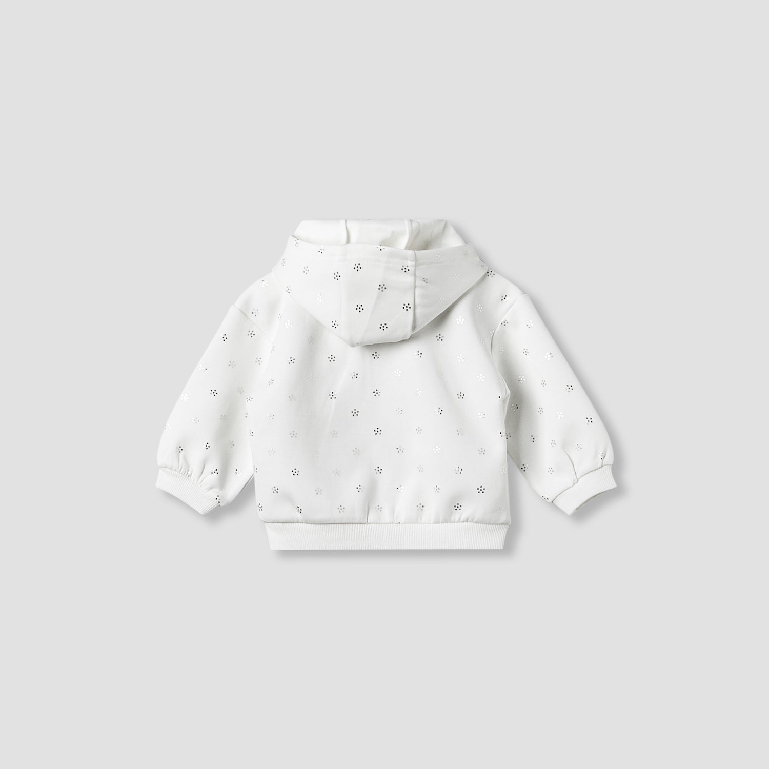 Juniors Hooded Long Sleeve Jacket and Joggers Set with Glitter Print