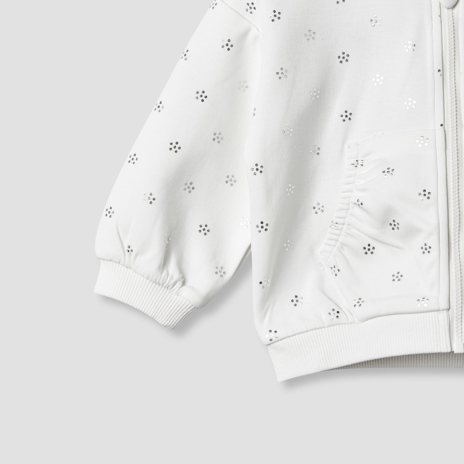 Juniors Hooded Long Sleeve Jacket and Joggers Set with Glitter Print