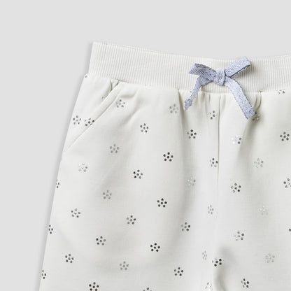 Juniors Hooded Long Sleeve Jacket and Joggers Set with Glitter Print
