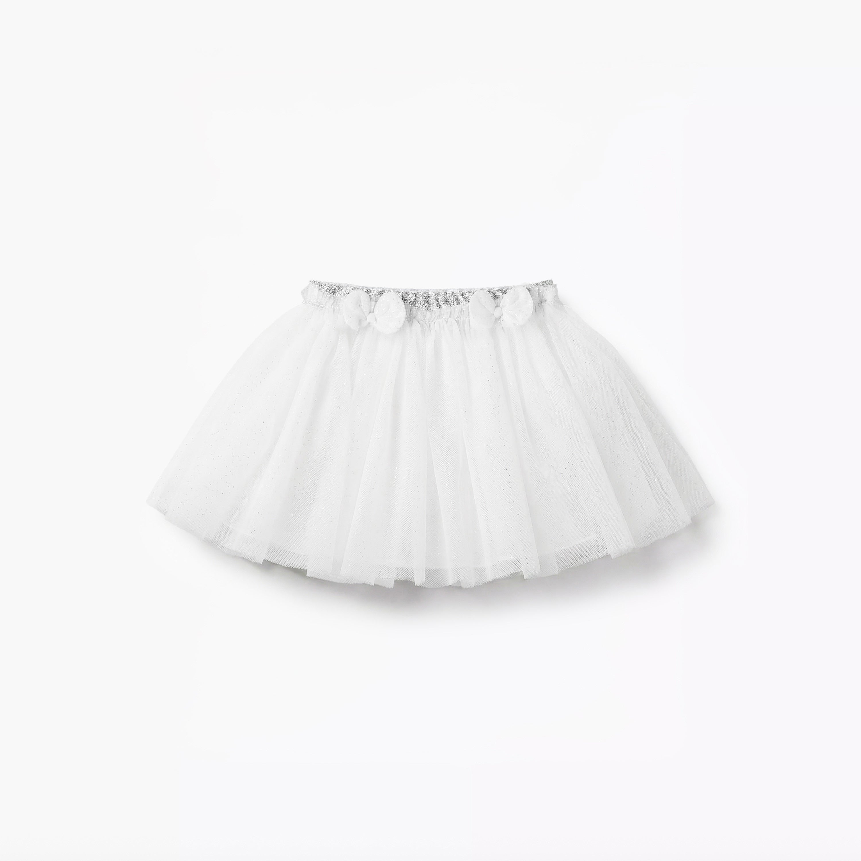 Juniors Ruffle Neck Short Sleeves Top and Skirt Set with Embellished Design