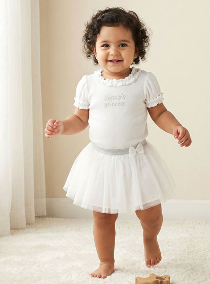 Juniors Ruffle Neck Short Sleeves Top and Skirt Set with Embellished Design-baby-girls-clothing-setsandcoords-image-1