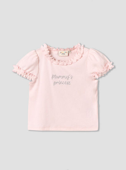 Juniors Round Neck Short Sleeves Ruffled Top and Skirt Set-baby-girls-clothing-setsandcoords-image-3