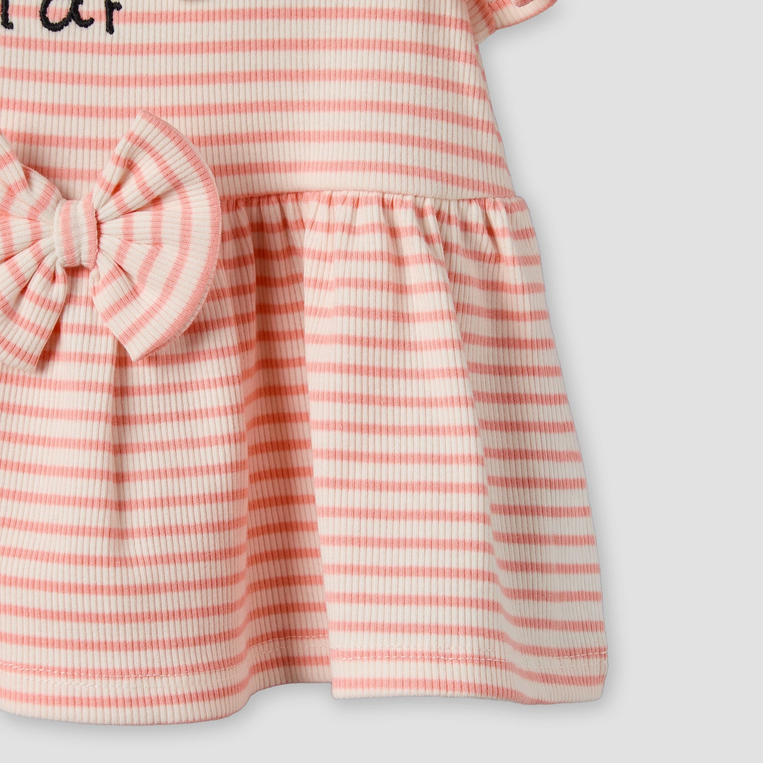 Juniors Round Neck Sleeveless Peplum Top and Shorts Set with Stripes