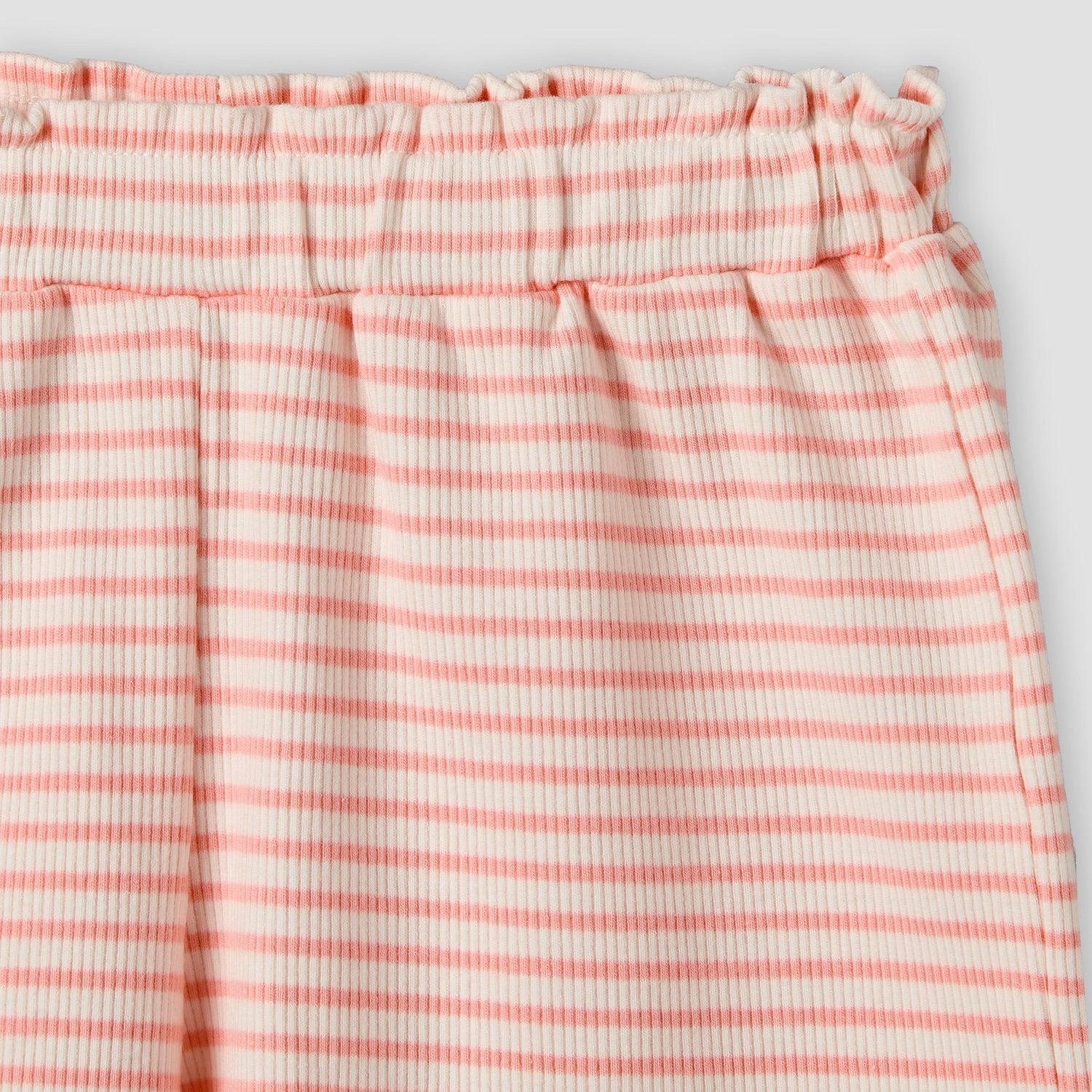 Juniors Round Neck Sleeveless Peplum Top and Shorts Set with Stripes