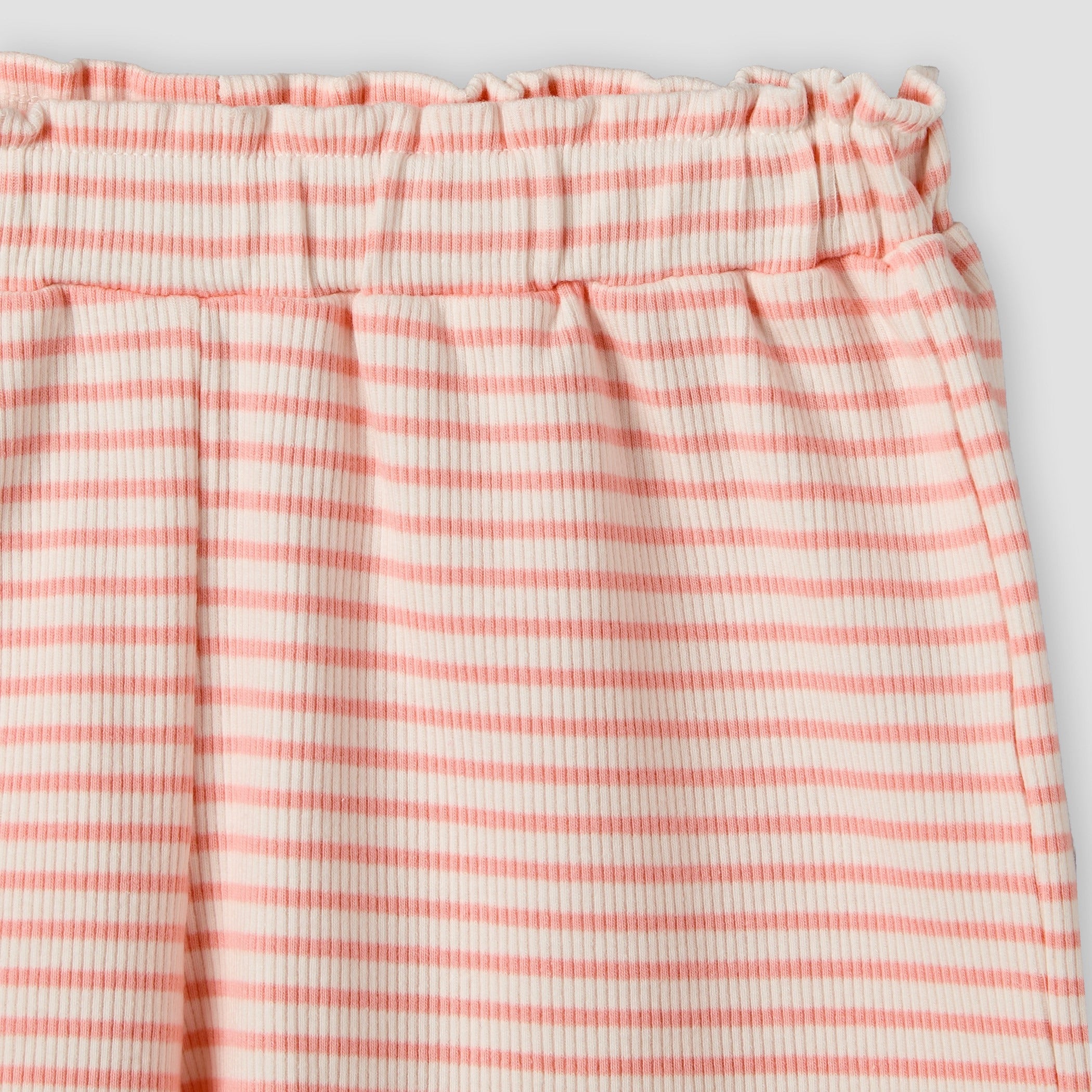 Juniors Round Neck Sleeveless Peplum Top and Shorts Set with Stripes