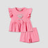 Juniors Round Neck Short Sleeves Top and Shorts Set with Bow Accent - Pink / 12-18 mths