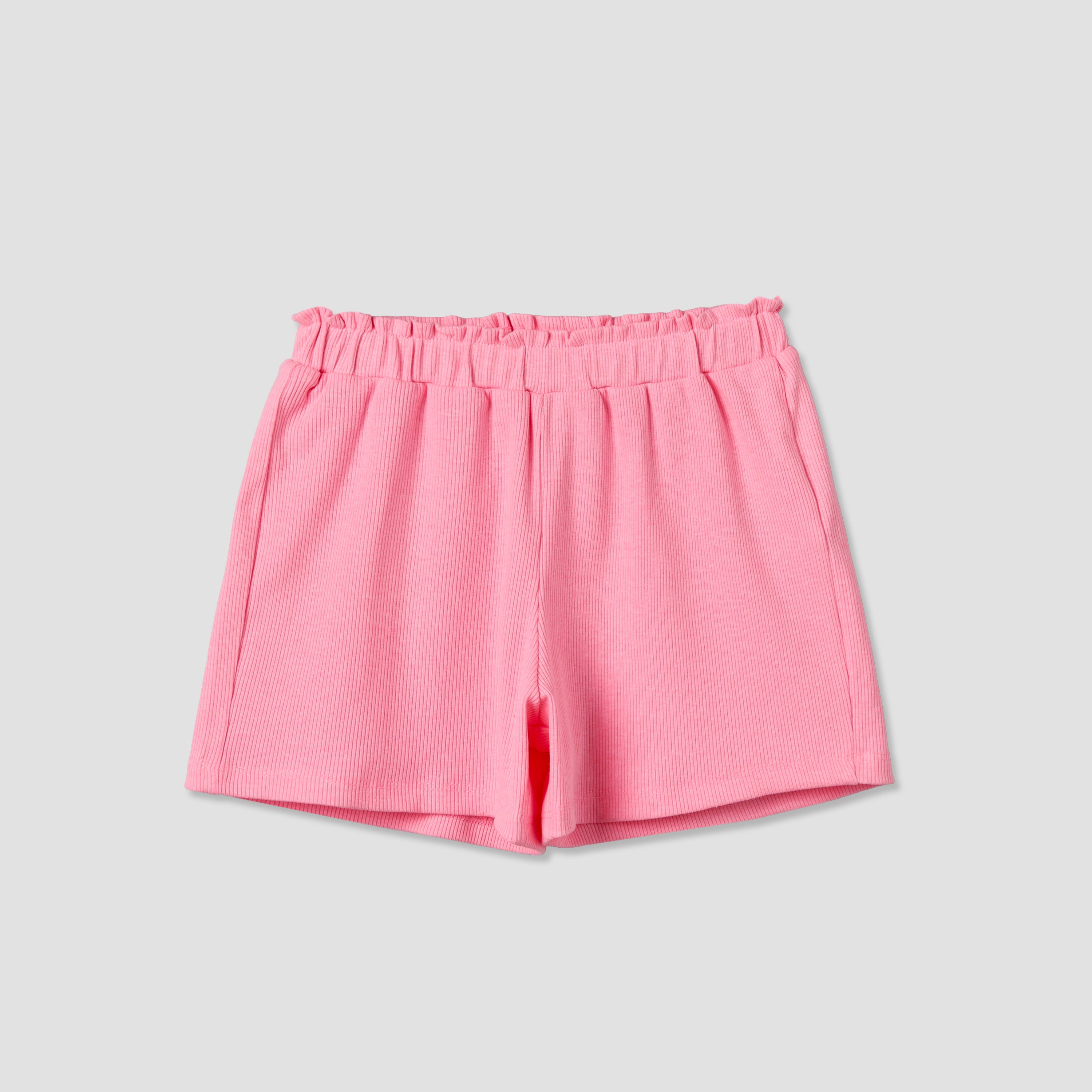 Juniors Round Neck Short Sleeves Top and Shorts Set with Bow Accent