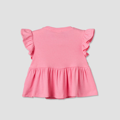 Juniors Round Neck Short Sleeves Top and Shorts Set with Bow Accent