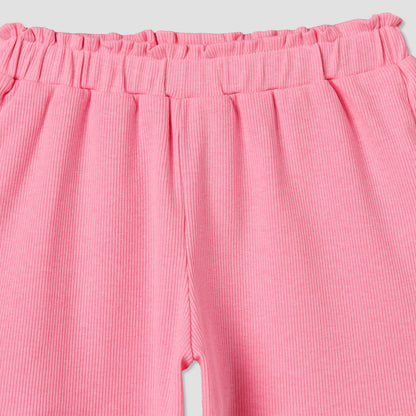 Juniors Round Neck Short Sleeves Top and Shorts Set with Bow Accent