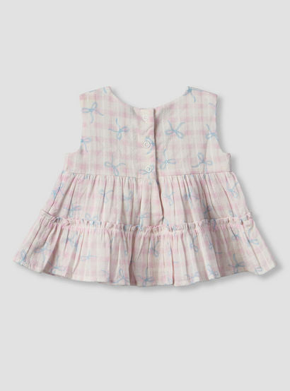 Juniors Round Neck Sleeveless Top and Shorts Set with Bow Print-baby-girls-clothing-setsandcoords-image-5