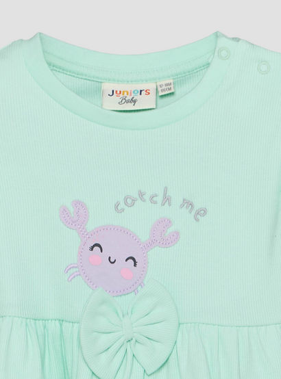 Juniors Crew Neck Short Sleeves Top and Shorts Set with Crab Applique-baby-girls-clothing-setsandcoords-image-5