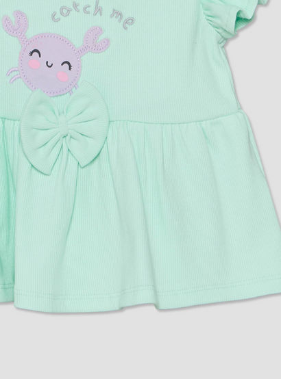 Juniors Crew Neck Short Sleeves Top and Shorts Set with Crab Applique-baby-girls-clothing-setsandcoords-image-6