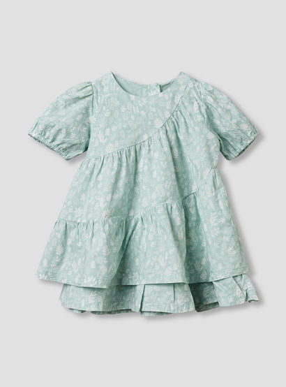 Juniors Round Neck Short Sleeves Tiered Dress with Headband-baby-girls-clothing-dressesandjumpsuits-image-3