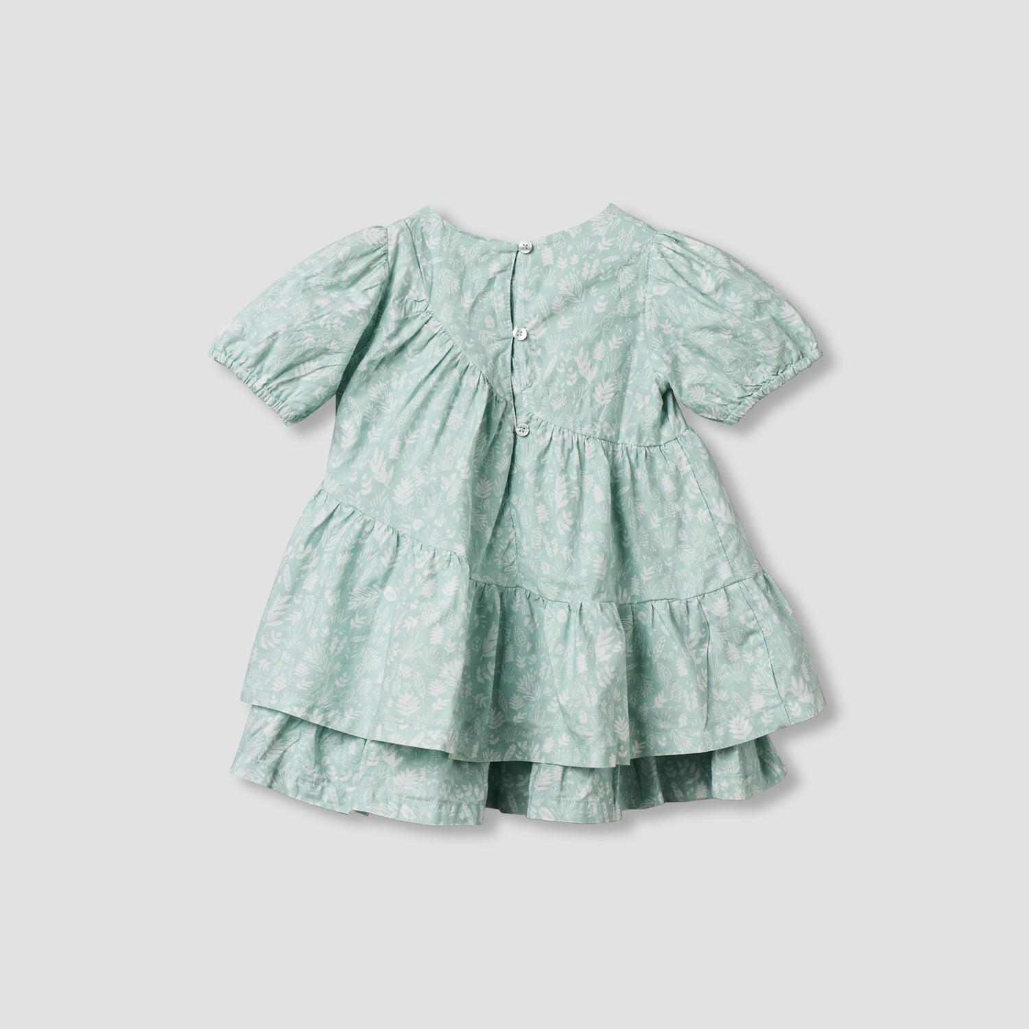 Juniors Round Neck Short Sleeves Tiered Dress with Headband
