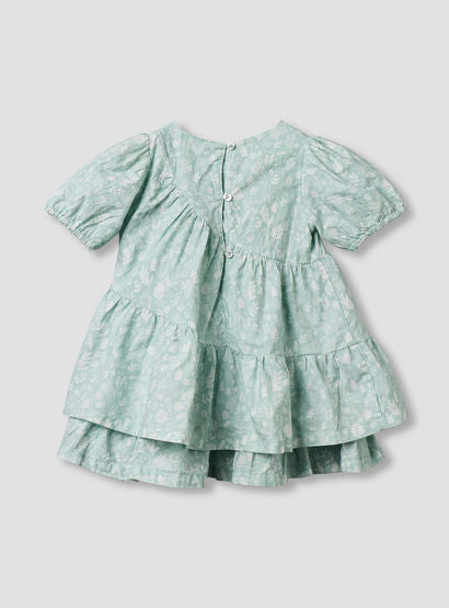 Juniors Round Neck Short Sleeves Tiered Dress with Headband-baby-girls-clothing-dressesandjumpsuits-image-4