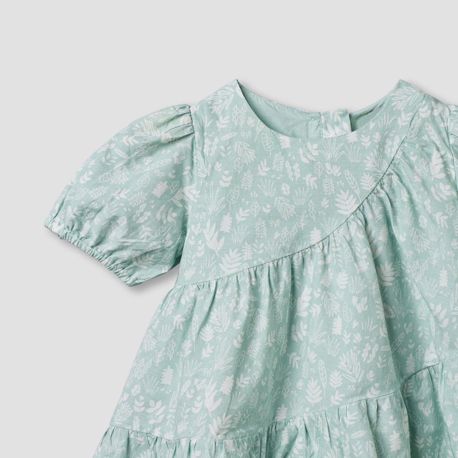 Juniors Round Neck Short Sleeves Tiered Dress with Headband