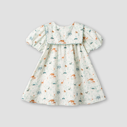 Juniors Sailor Collar Short Sleeve Dress with Bow Hairband