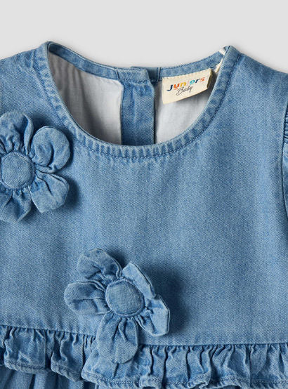 Juniors Round Neck Short Sleeves Tiered Dress with Headband-baby-girls-clothing-dressesandjumpsuits-image-3