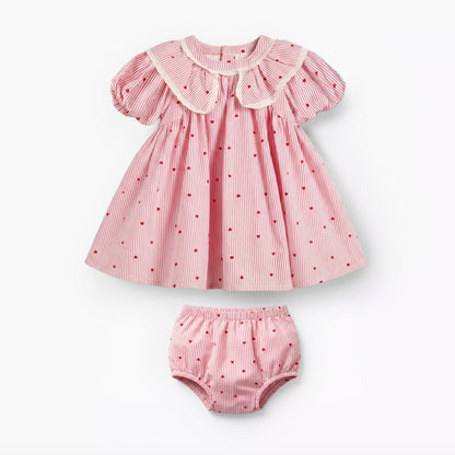 Juniors Collared Short Sleeve Dress with Bloomers
