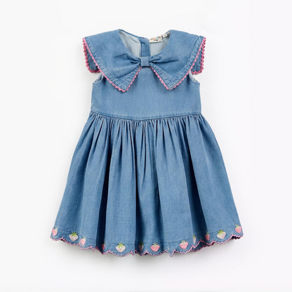 Juniors Collared Sleeveless A-line Dress with Headband