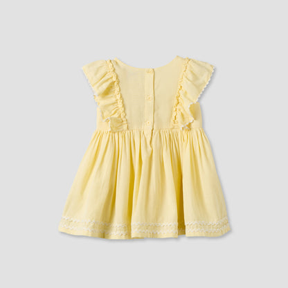 Juniors Round Neck Short Sleeves Knee Length A-line Dress with Headband
