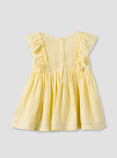Juniors Round Neck Short Sleeves Knee Length A-line Dress with Headband-baby-girls-clothing-dressesandjumpsuits-image-4