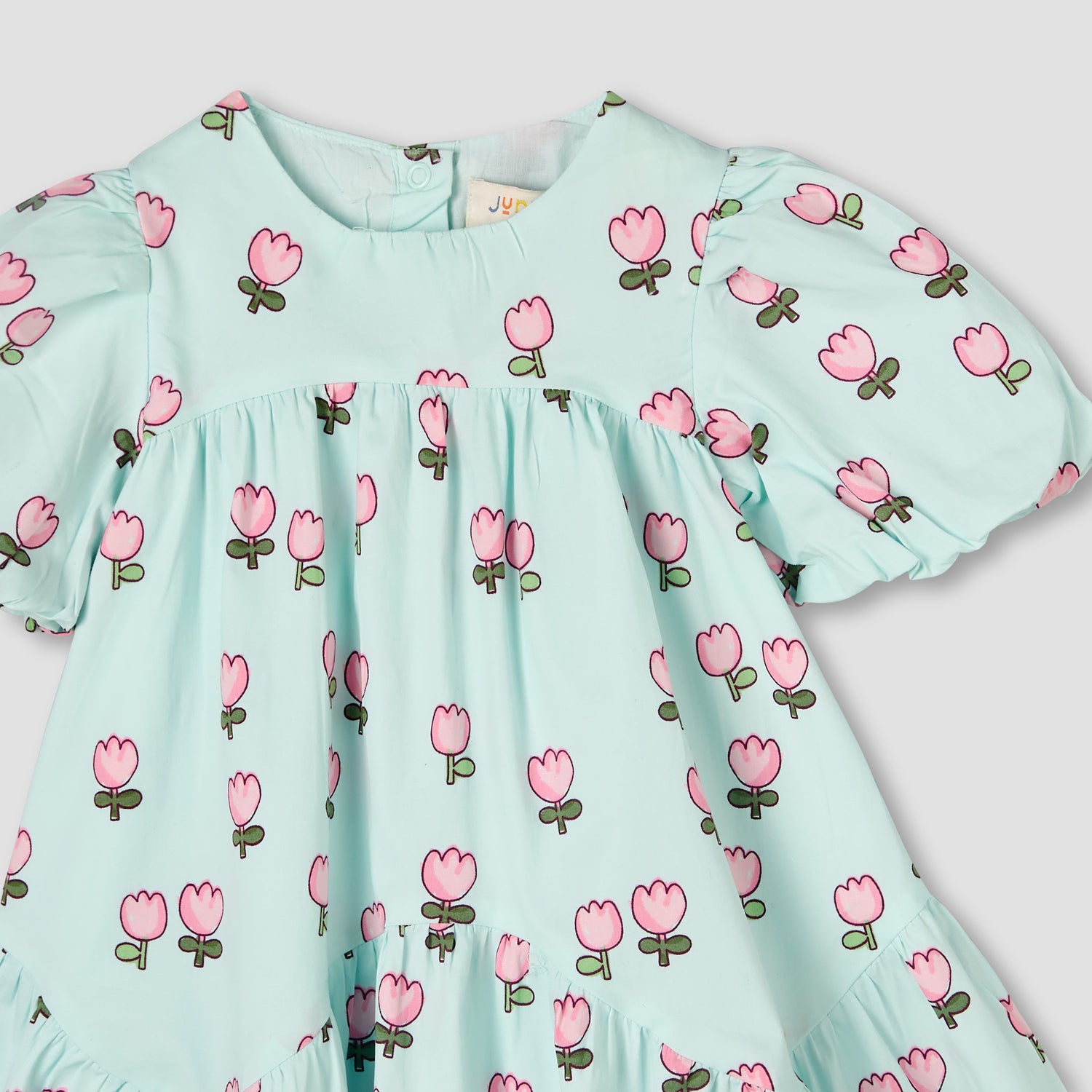 Juniors Round Neck Short Sleeves Dress with Bloomers