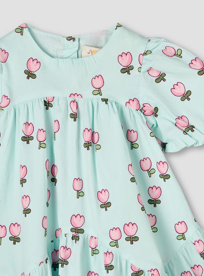 Juniors Round Neck Short Sleeves Dress with Bloomers-baby-girls-clothing-dressesandjumpsuits-image-4