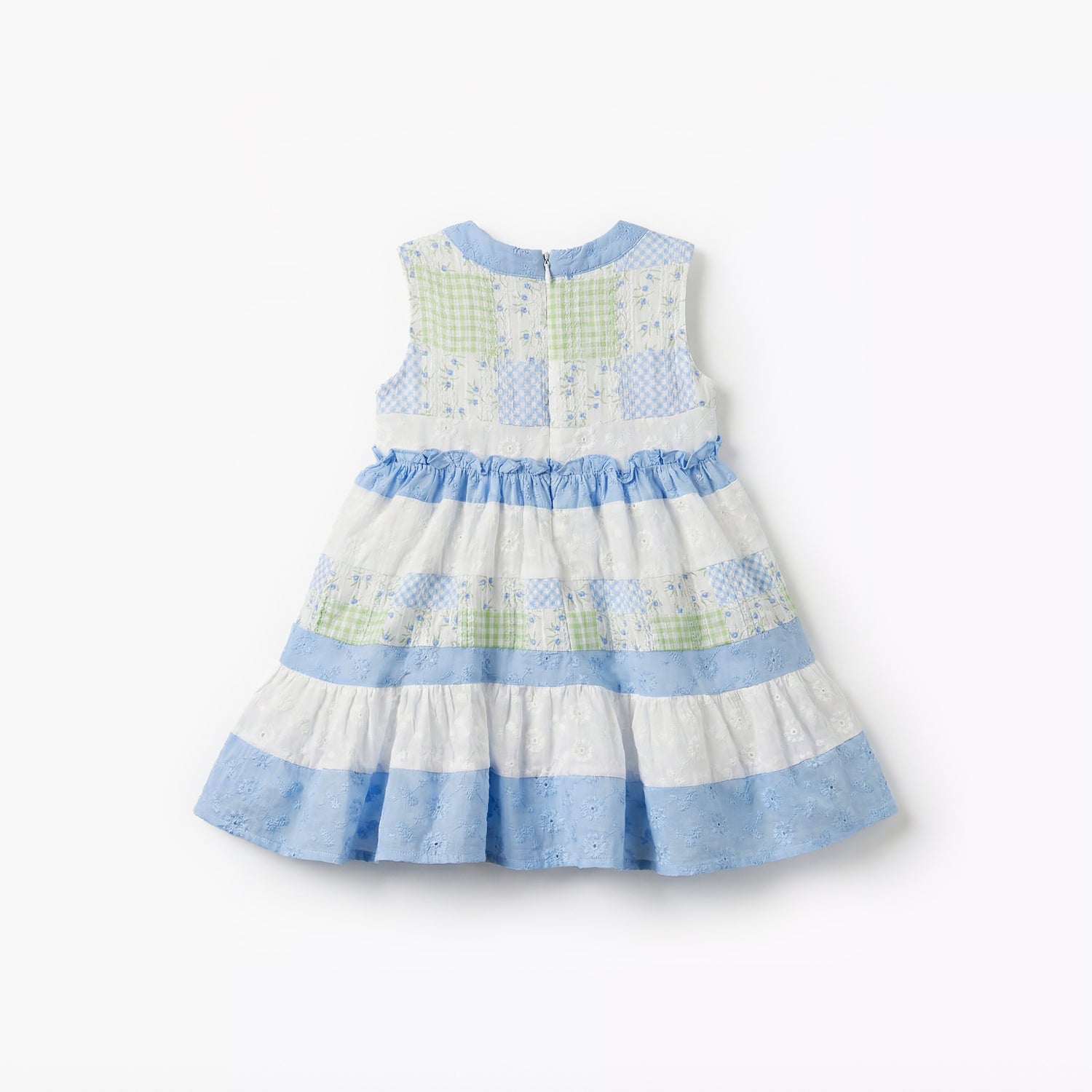 Juniors Round Neck Sleeveless Dress with Print