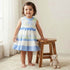 Juniors Round Neck Sleeveless Dress with Print - Blue / 18-24 mths
