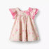 Juniors Square Neck Short Sleeves Dress with Floral Print - Pink / 12-18 mths