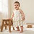 Juniors Round Neck Sleeveless A-line Dress with Lemon Print - White / 12-18 mths