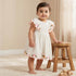 Juniors Round Neck Sleeveless Knee Length Dress with Bloomers - Cream / 12-18 mths