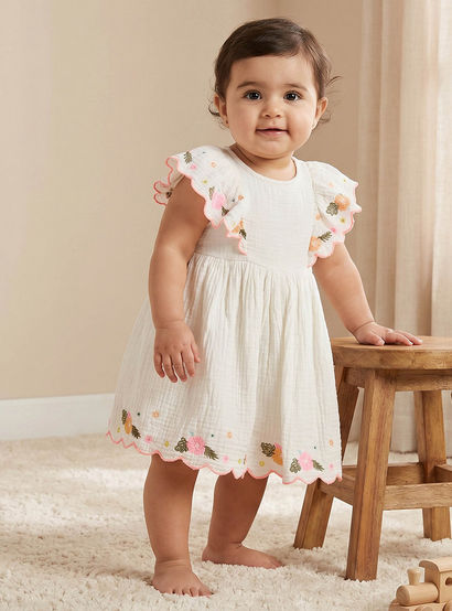 Juniors Round Neck Sleeveless Knee Length Dress with Bloomers-baby-girls-clothing-dressesandjumpsuits-image-1