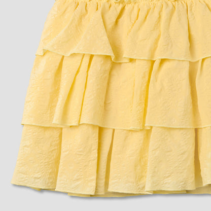 Juniors Round Neck Sleeveless Dress with Ruffles