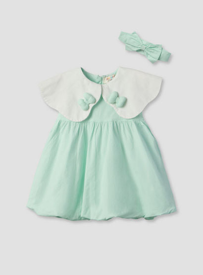 Juniors Round Neck Sleeveless Knee Length A-line Dress with Headband-baby-girls-clothing-dressesandjumpsuits-image-1
