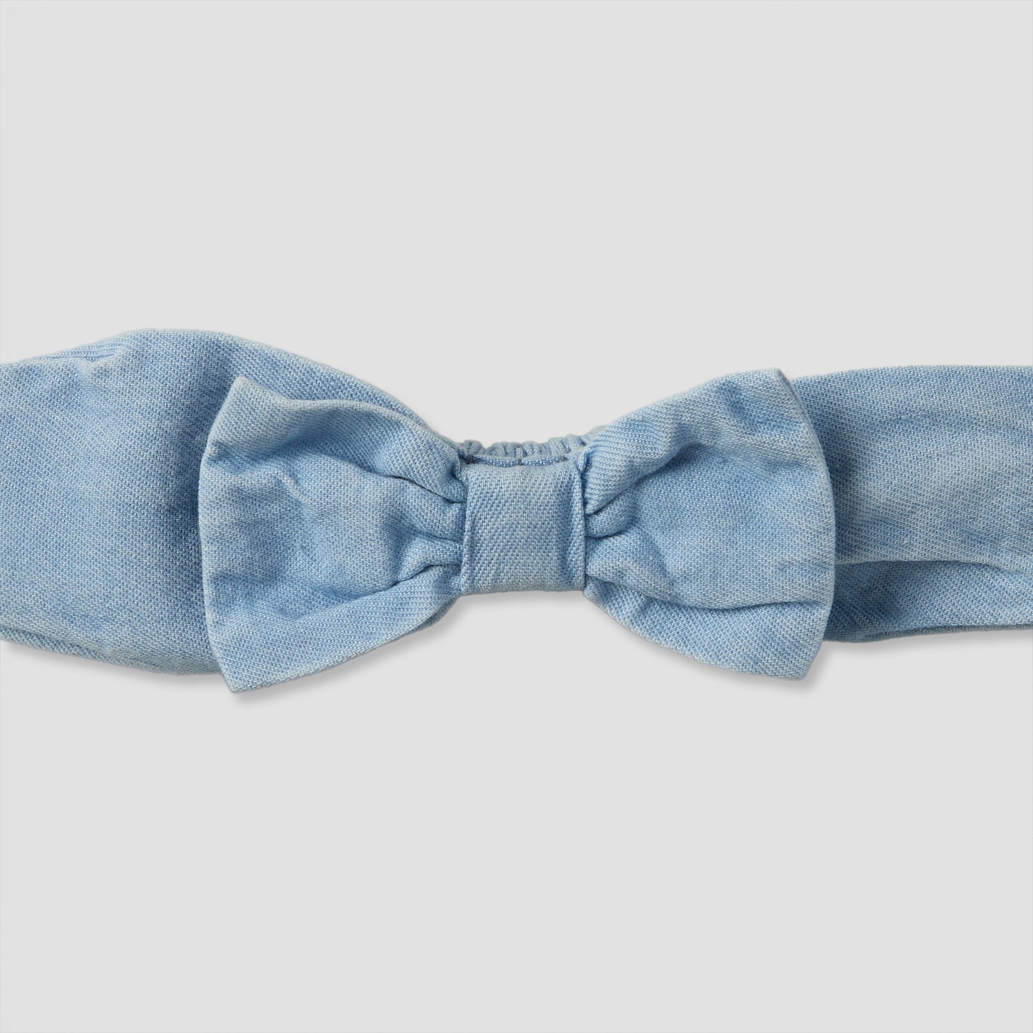 Juniors Round Neck Sleeveless Knee Length A-line Denim Dress with Headband