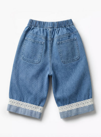 Juniors Round Neck Short Sleeves Top and Jeans Set with Bow Detail-baby-girls-clothing-setsandcoords-image-5