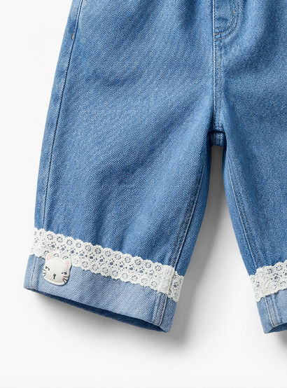 Juniors Round Neck Short Sleeves Top and Jeans Set with Bow Detail-baby-girls-clothing-setsandcoords-image-9