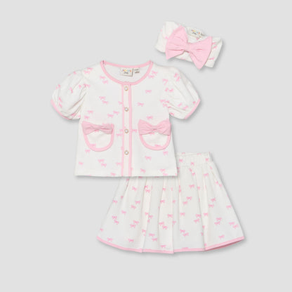 Set of 3 Juniors Clothing Gift Set with Bow Print - breadcrumb