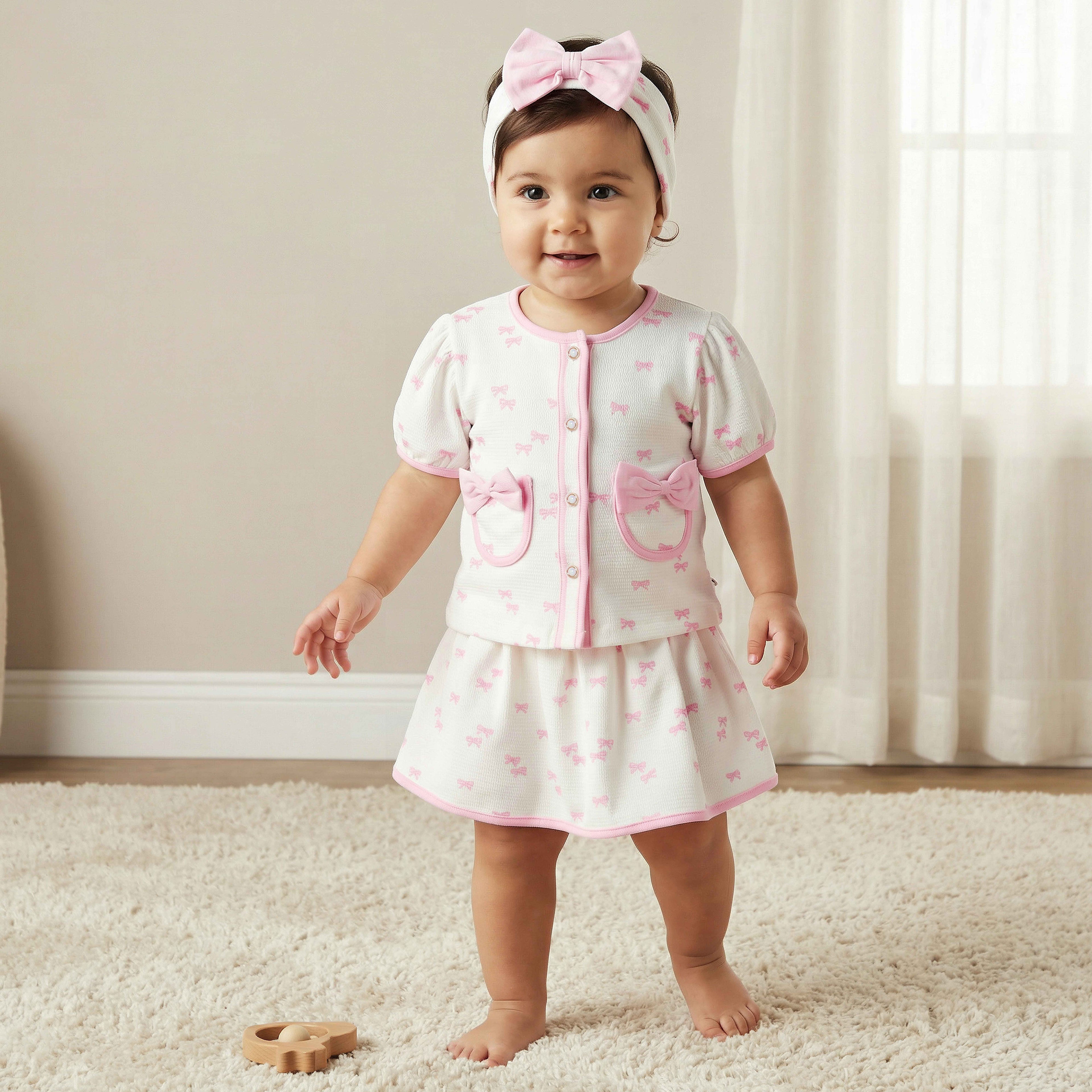 Set of 3 Juniors Clothing Gift Set with Bow Print