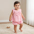 Juniors Round Neck Sleeveless Top and Shorts Set with Striped Design - Pink / 24-36 mths