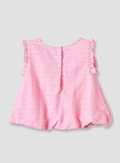 Juniors Round Neck Sleeveless Top and Shorts Set with Striped Design-baby-girls-clothing-setsandcoords-image-4
