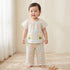 Juniors Round Neck Short Sleeves Top and Pants Set with Floral Applique - Multicolour / 12-18 mths