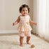 Juniors Round Neck Sleeveless Top and Shorts Set with Floral Applique - Multicolour / 24-36 mths