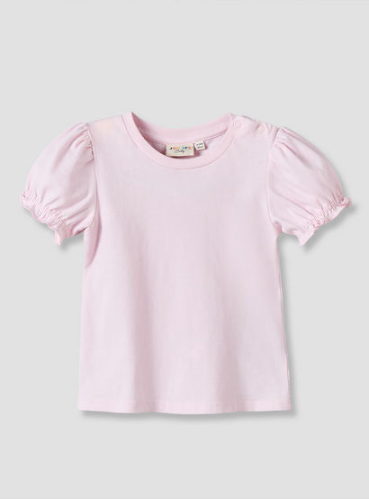 Juniors Round Neck Short Sleeves T-shirt and Dungaree Set with Ruffle Trim-baby-girls-clothing-setsandcoords-image-3
