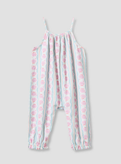 Juniors Round Neck Short Sleeves T-shirt and Dungaree Set with Ruffle Trim-baby-girls-clothing-setsandcoords-image-4