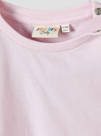 Juniors Round Neck Short Sleeves T-shirt and Dungaree Set with Ruffle Trim-baby-girls-clothing-setsandcoords-image-6